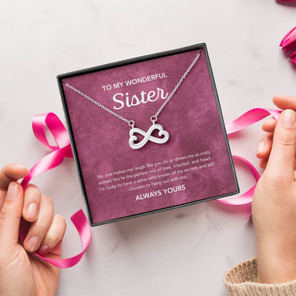 To my Sister - Endless Love Necklace - Velvet Pattern