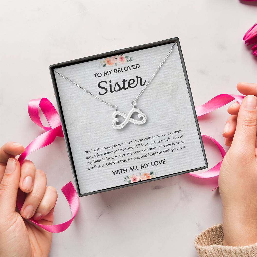 To my Sister - Endless Love Necklace - Flowers