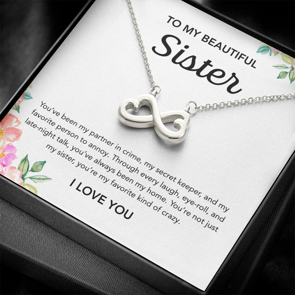 To my Sister - Endless Love Necklace - Flowers