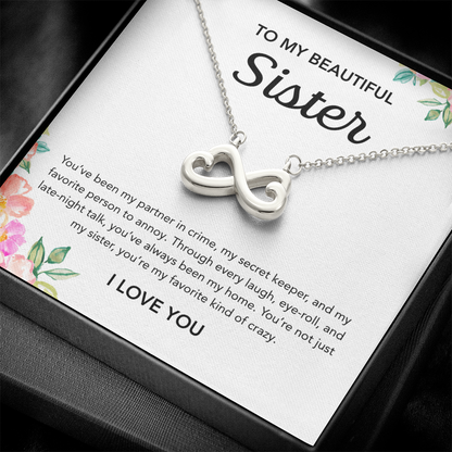 To my Sister - Endless Love Necklace - Flowers
