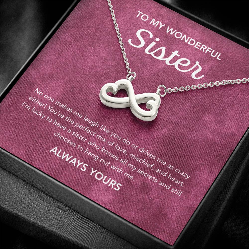 To my Sister - Endless Love Necklace - Velvet Pattern