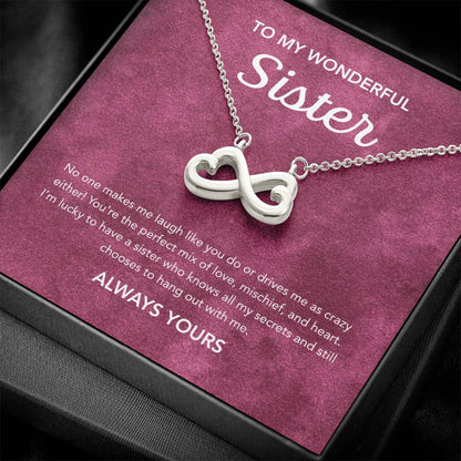 To my Sister - Endless Love Necklace - Velvet Pattern