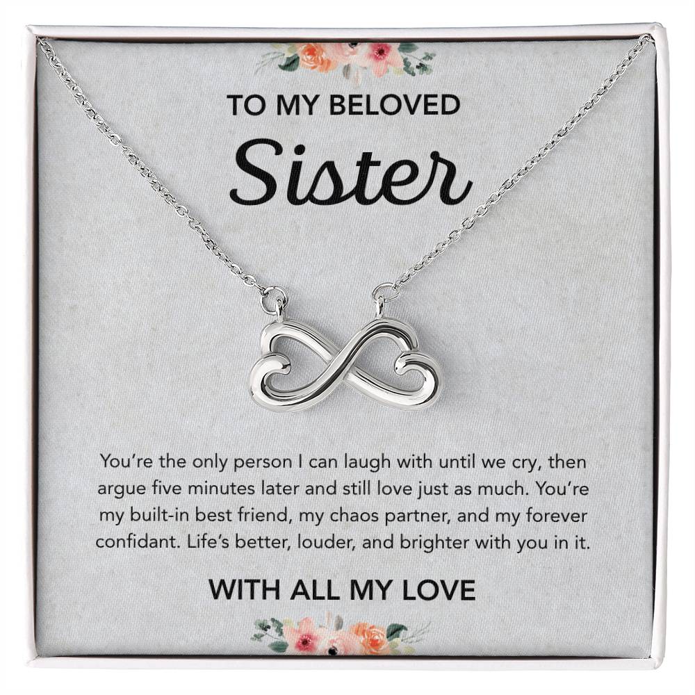 To my Sister - Endless Love Necklace - Flowers