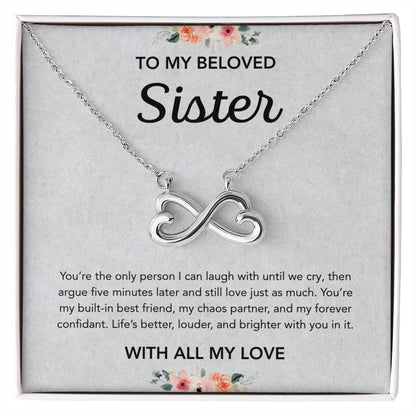 To my Sister - Endless Love Necklace - Flowers