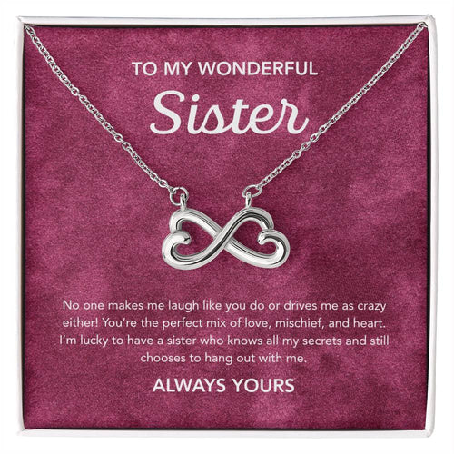 To my Sister - Endless Love Necklace - Velvet Pattern
