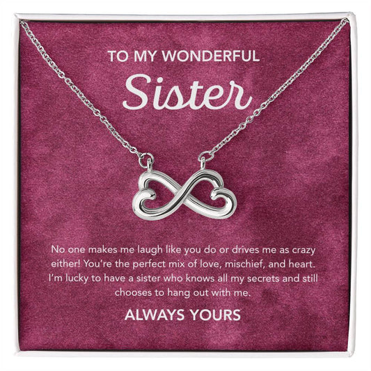 To my Sister - Endless Love Necklace - Velvet Pattern