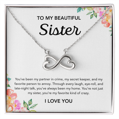 To my Sister - Endless Love Necklace - Flowers