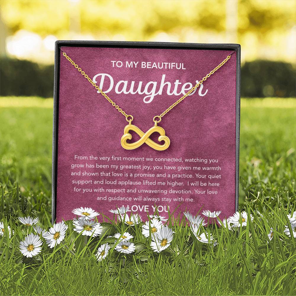 To my Daughter - Endless Love Necklace - Velvet Pattern