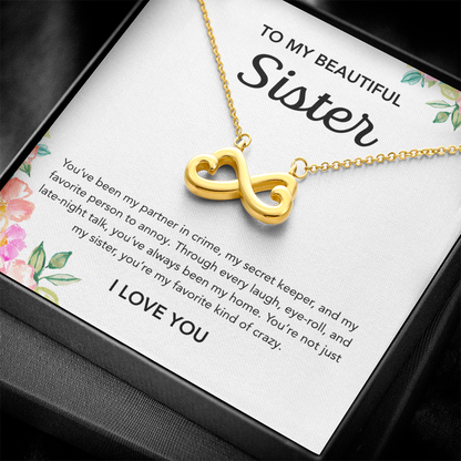 To my Sister - Endless Love Necklace - Flowers