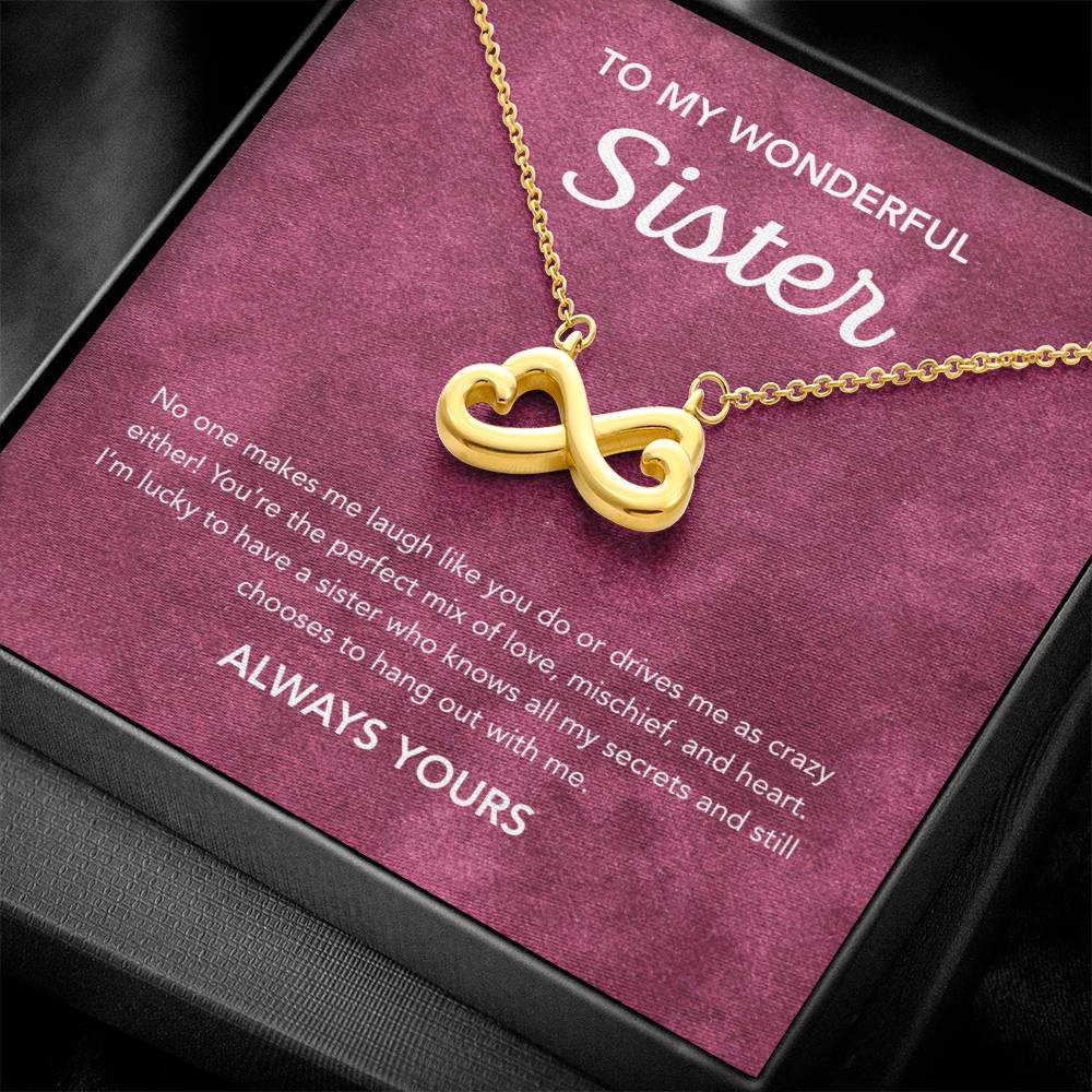 To my Sister - Endless Love Necklace - Velvet Pattern
