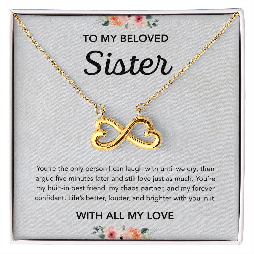 To my Sister - Endless Love Necklace - Flowers
