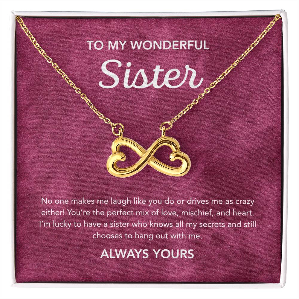 To my Sister - Endless Love Necklace - Velvet Pattern