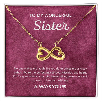 To my Sister - Endless Love Necklace - Velvet Pattern