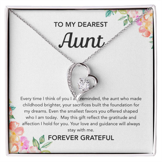 To my Aunt - Forever Love Necklace - Flowers
