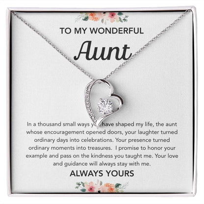 To my Aunt - Forever Love Necklace - Flowers