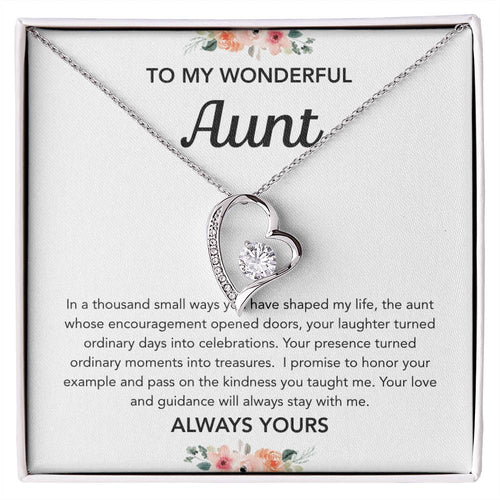 To my Aunt - Forever Love Necklace - Flowers