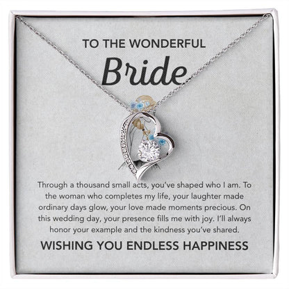 To my Bride - Forever Love Necklace - Bridal Bouquet