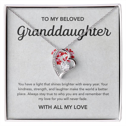To my Granddaughter - Forever Love Necklace - Little Heart