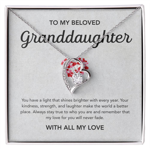 To my Granddaughter - Forever Love Necklace - Little Heart