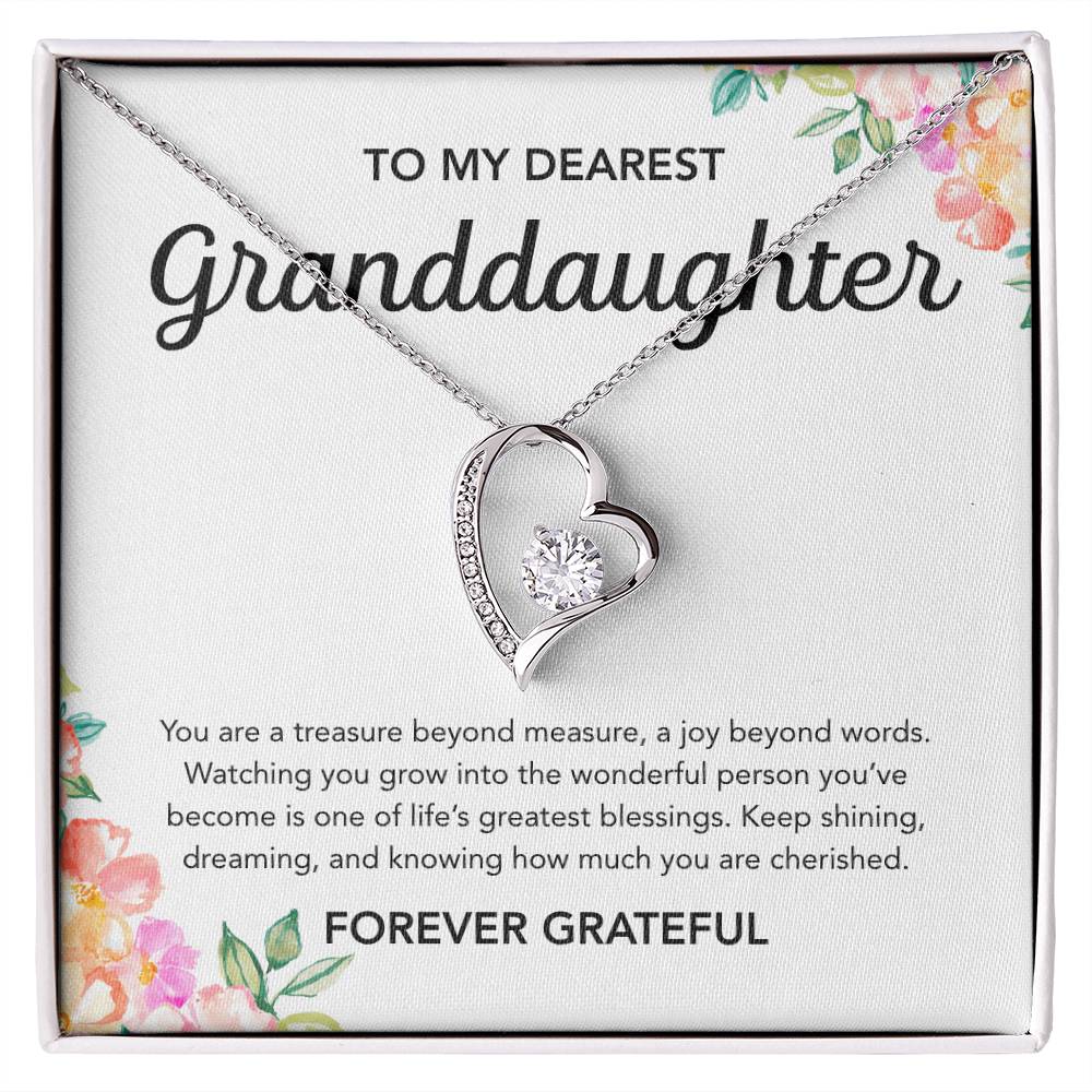 To my Granddaughter - Forever Love Necklace - Flowers