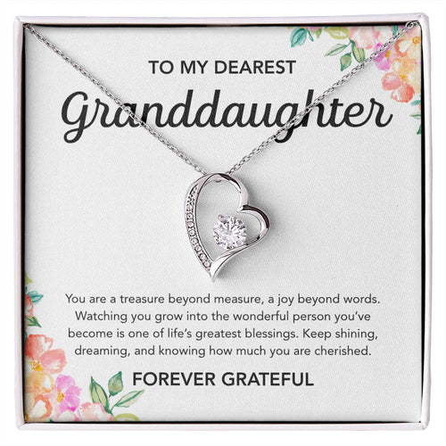 To my Granddaughter - Forever Love Necklace - Flowers