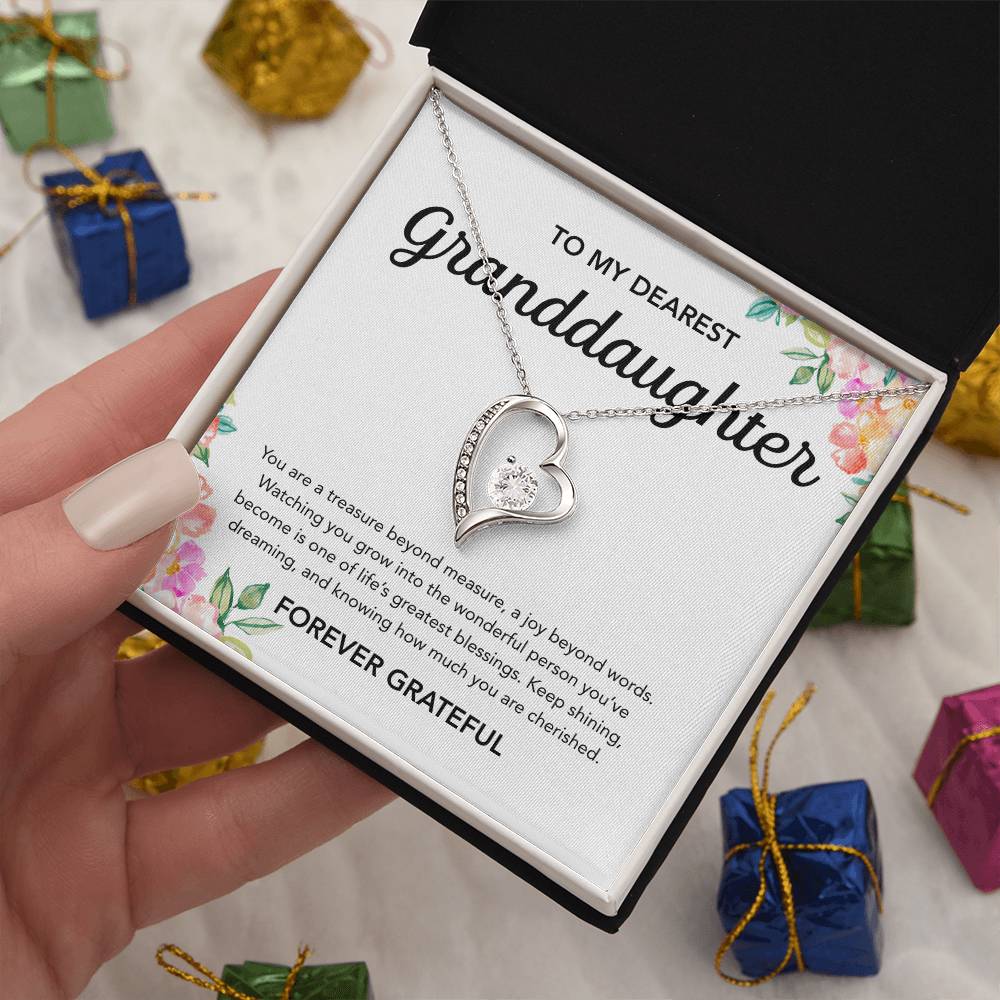 To my Granddaughter - Forever Love Necklace - Flowers