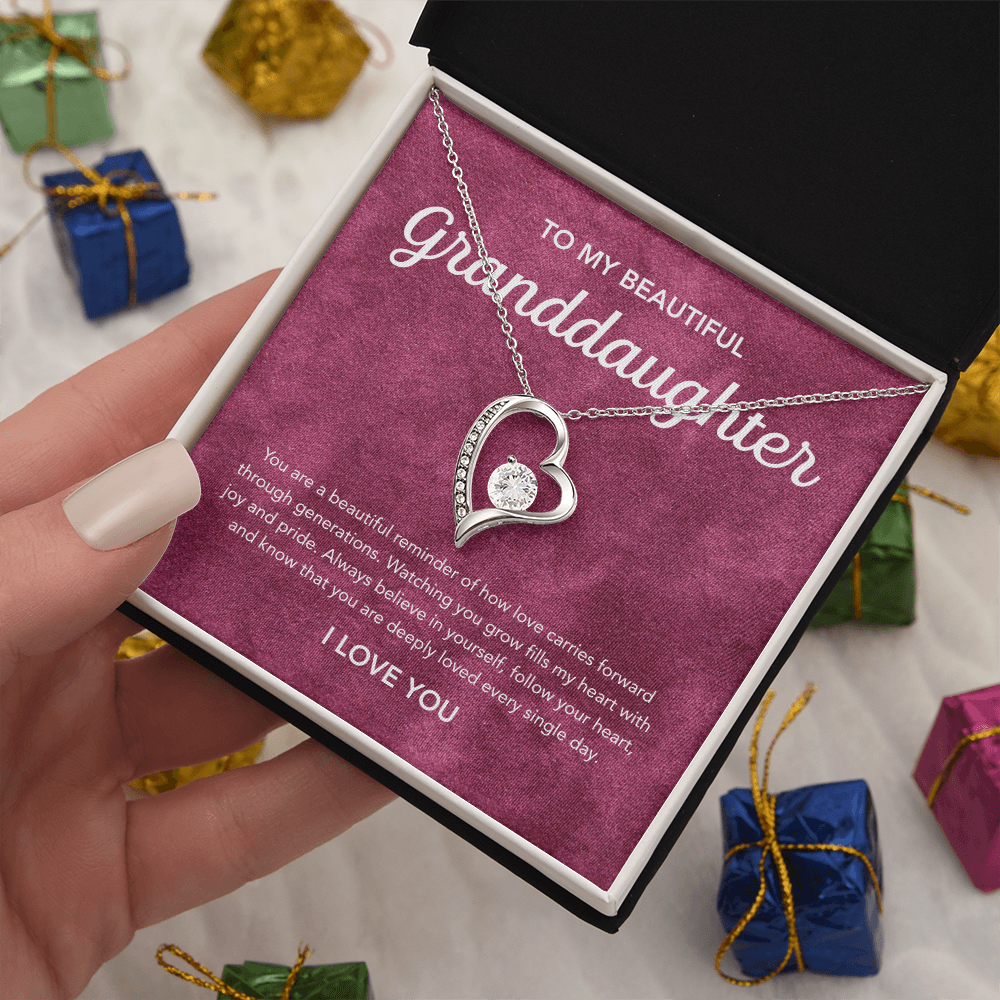 To my Granddaughter - Forever Love Necklace - Velvet Pattern