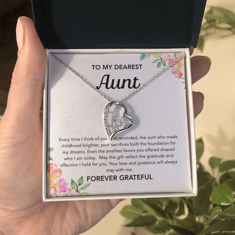 To my Aunt - Forever Love Necklace - Flowers