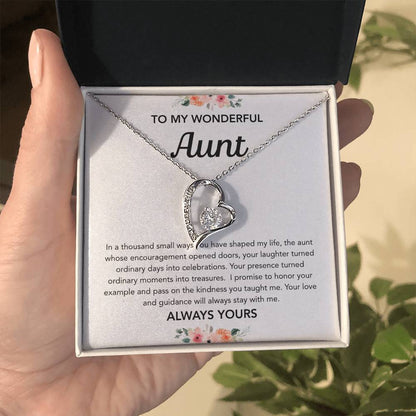 To my Aunt - Forever Love Necklace - Flowers