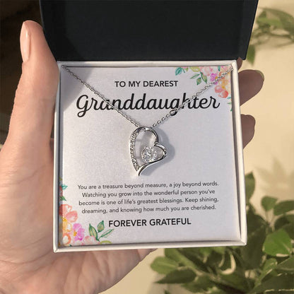 To my Granddaughter - Forever Love Necklace - Flowers