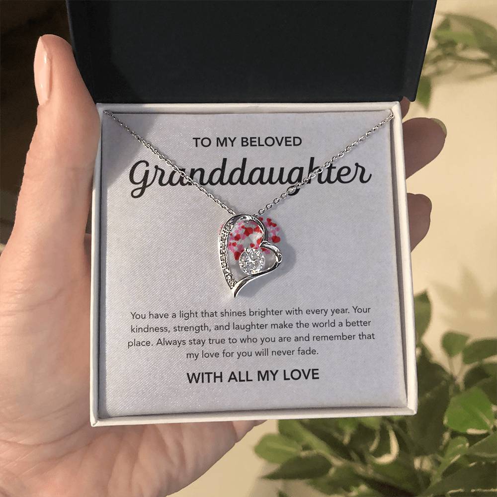 To my Granddaughter - Forever Love Necklace - Little Heart