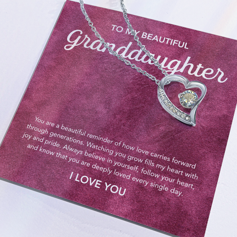 To my Granddaughter - Forever Love Necklace - Velvet Pattern
