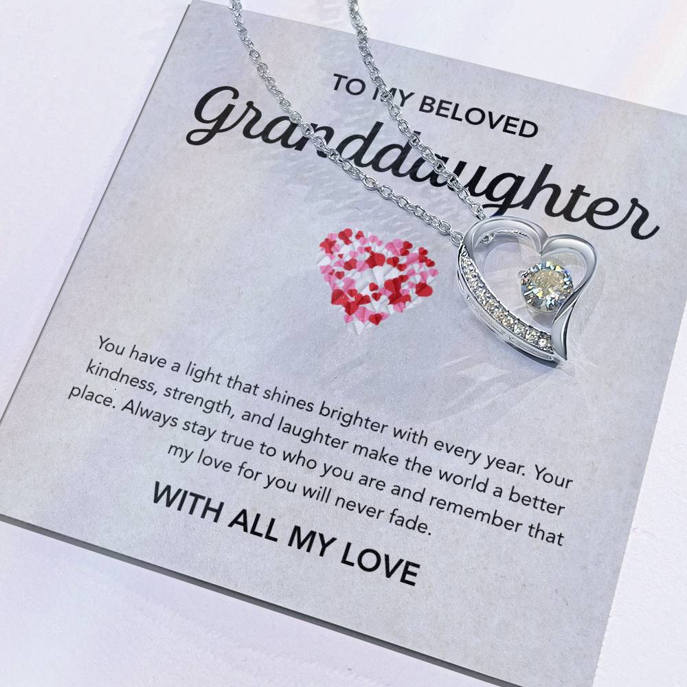 To my Granddaughter - Forever Love Necklace - Little Heart