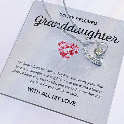 To my Granddaughter - Forever Love Necklace - Little Heart