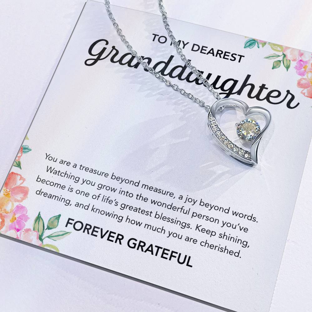 To my Granddaughter - Forever Love Necklace - Flowers