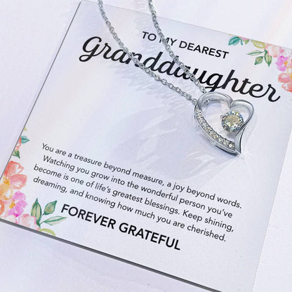 To my Granddaughter - Forever Love Necklace - Flowers