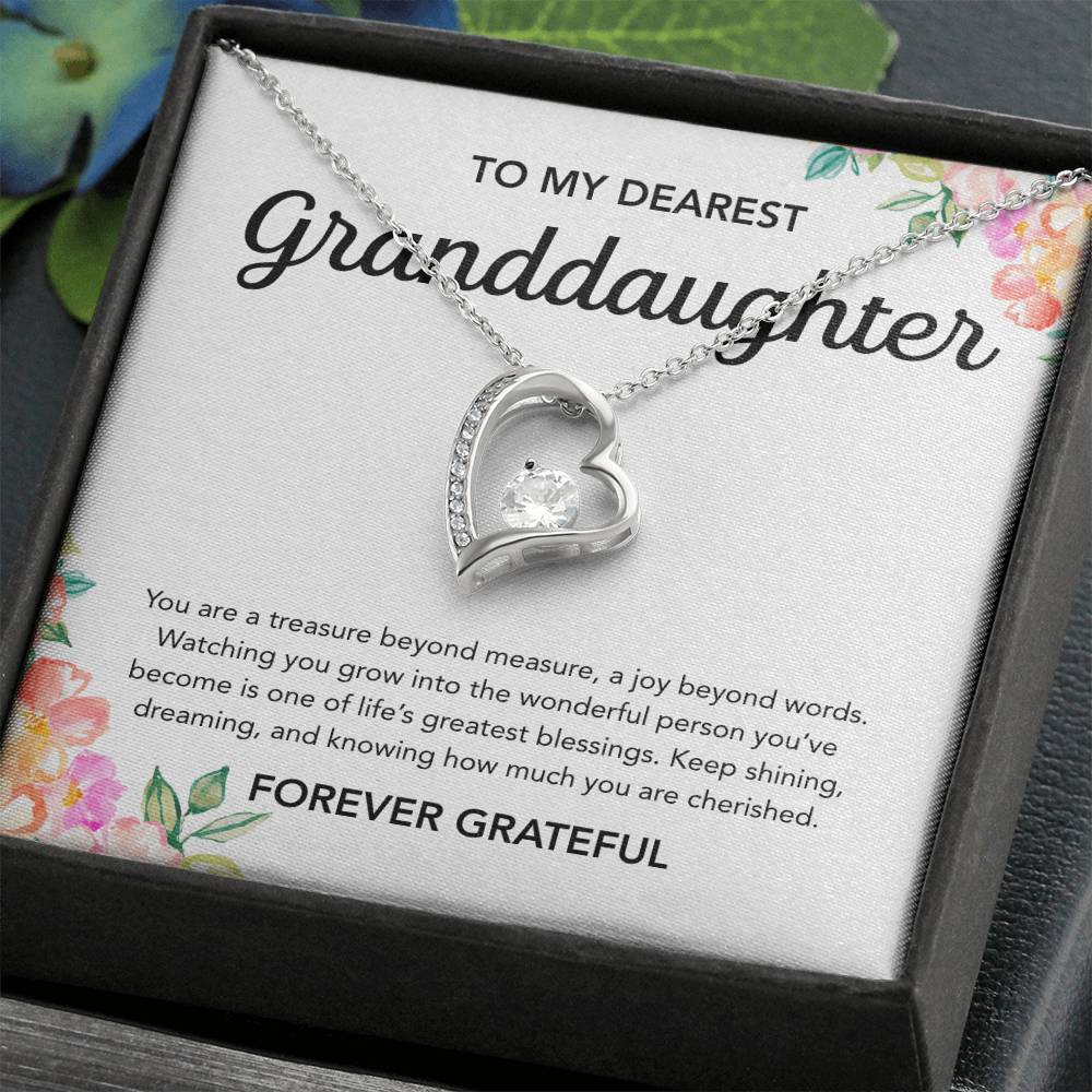 To my Granddaughter - Forever Love Necklace - Flowers