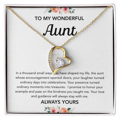 To my Aunt - Forever Love Necklace - Flowers