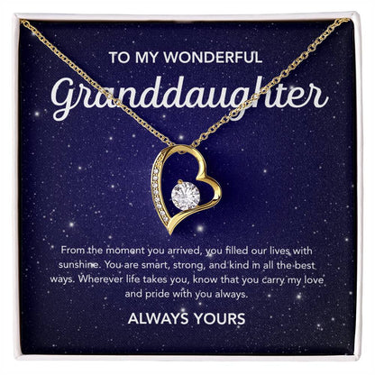 To my Granddaughter - Forever Love Necklace - Night Stars