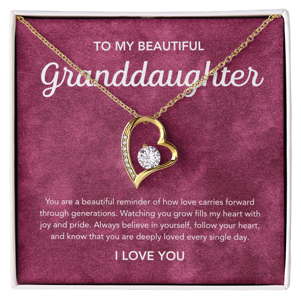 To my Granddaughter - Forever Love Necklace - Velvet Pattern