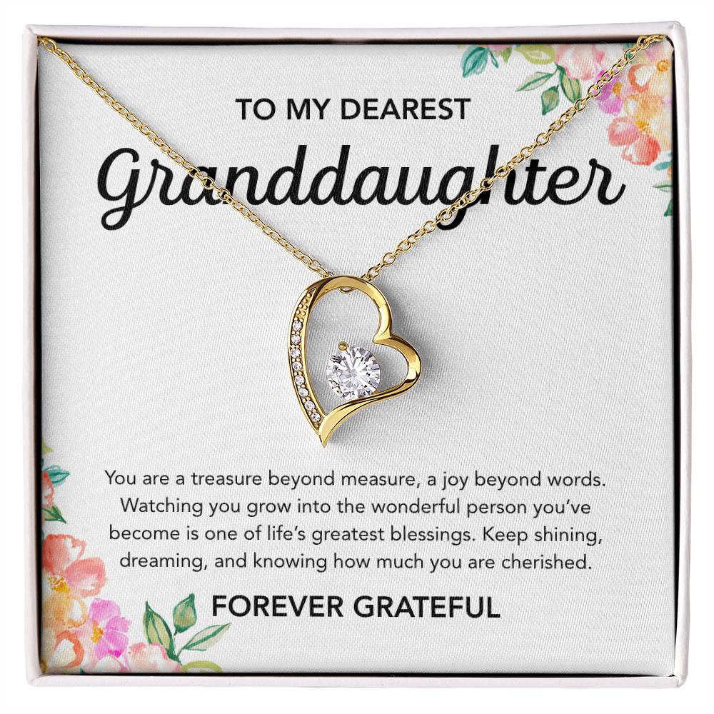 To my Granddaughter - Forever Love Necklace - Flowers