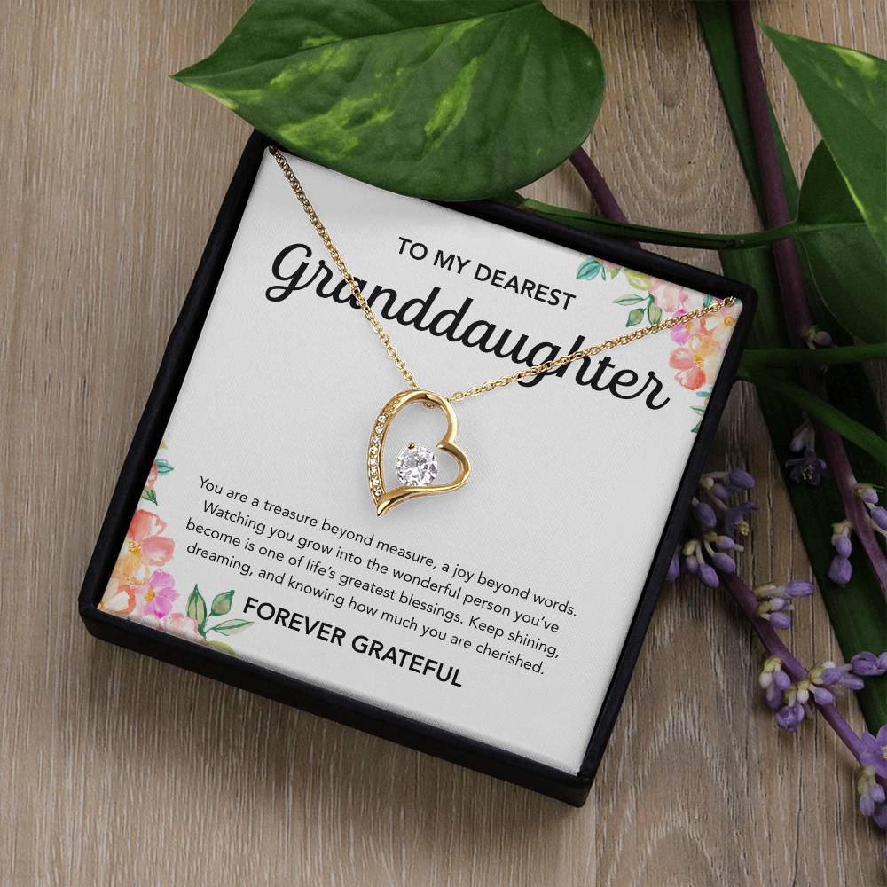 To my Granddaughter - Forever Love Necklace - Flowers