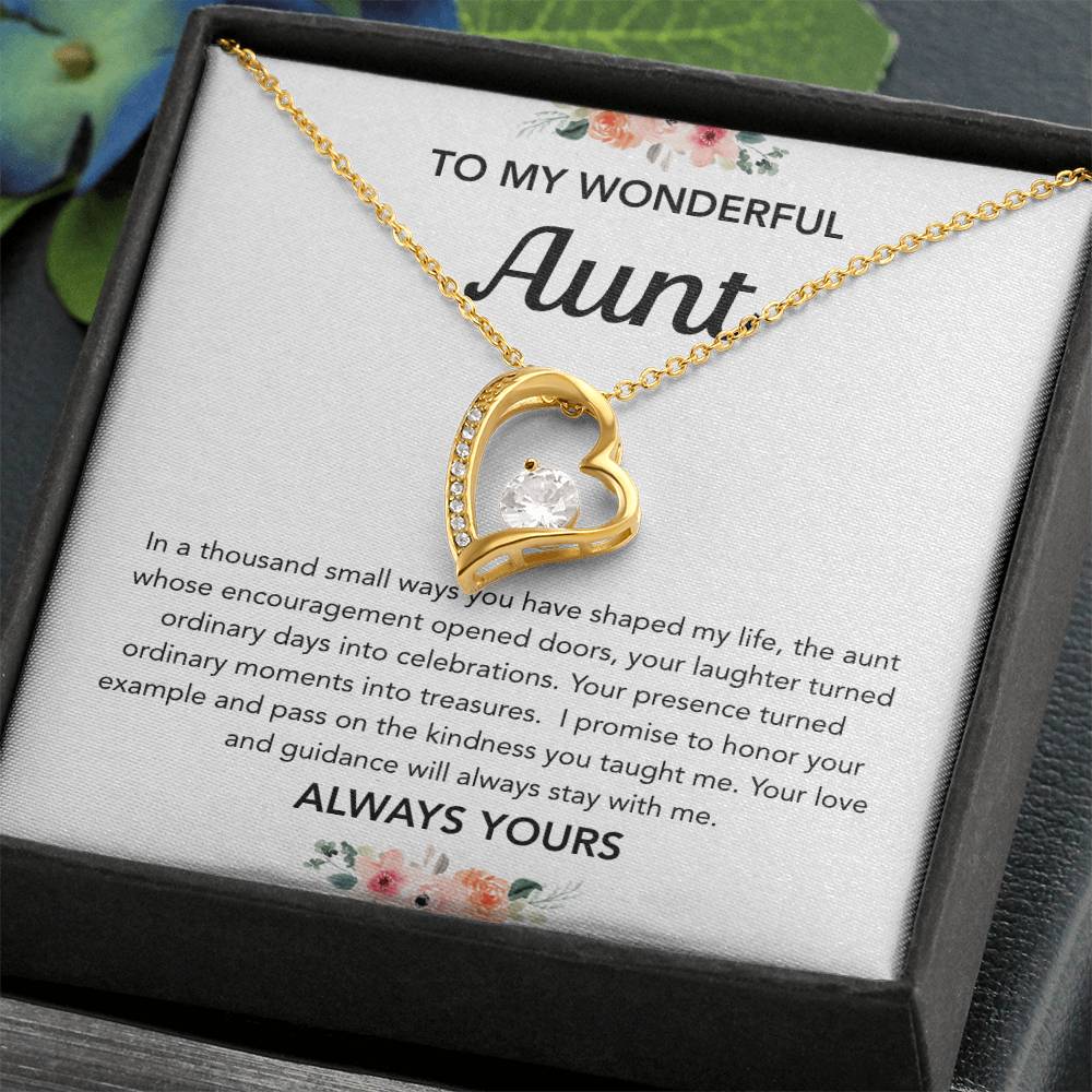 To my Aunt - Forever Love Necklace - Flowers