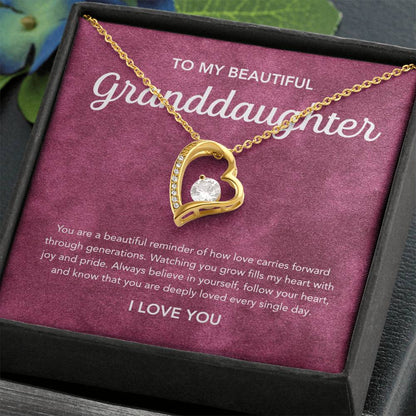 To my Granddaughter - Forever Love Necklace - Velvet Pattern