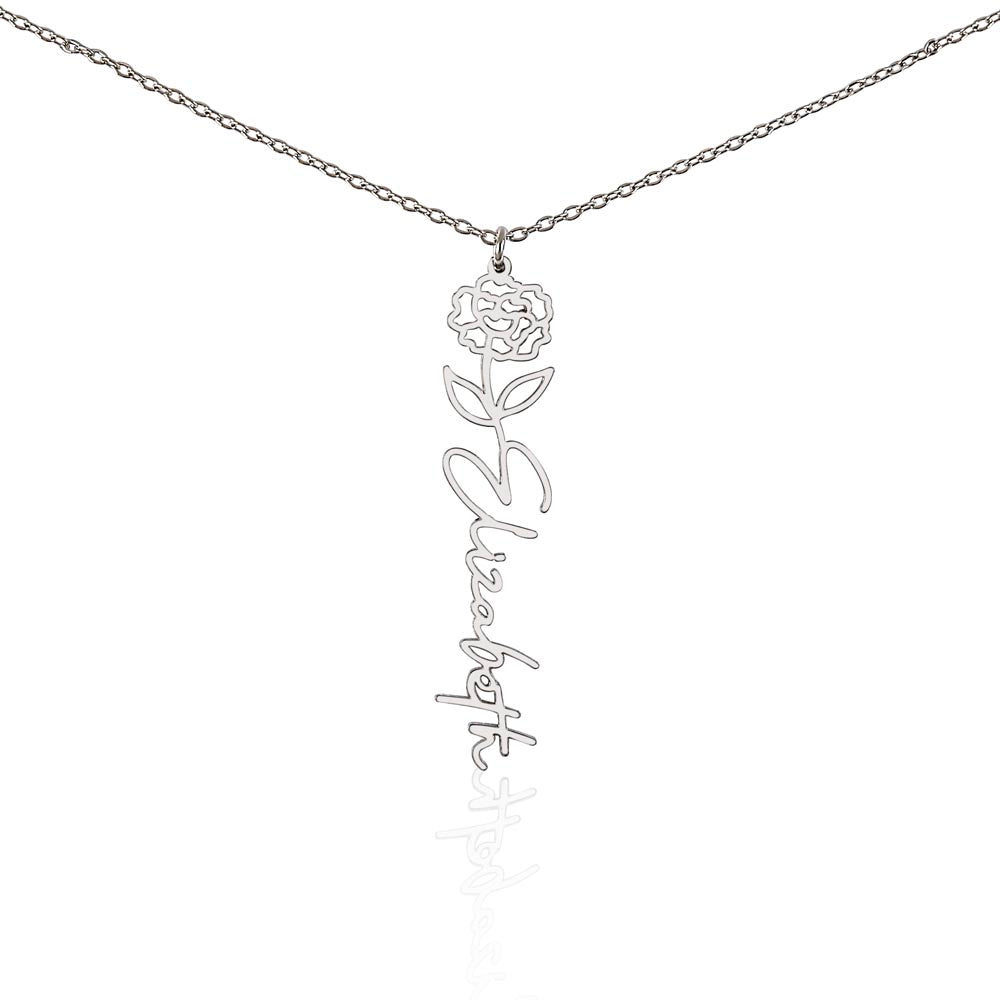 Personalized Flower Name Necklace