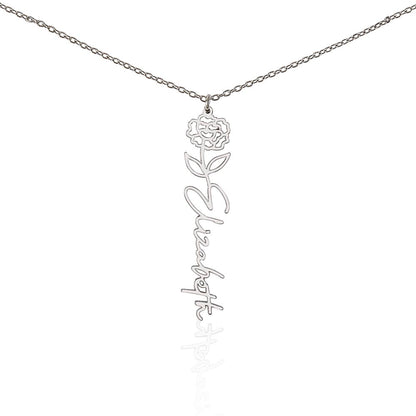 Personalized Flower Name Necklace