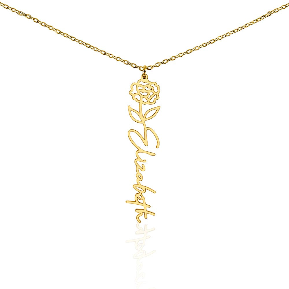 Personalized Flower Name Necklace