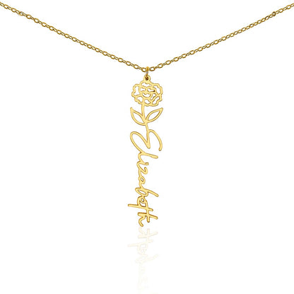Personalized Flower Name Necklace