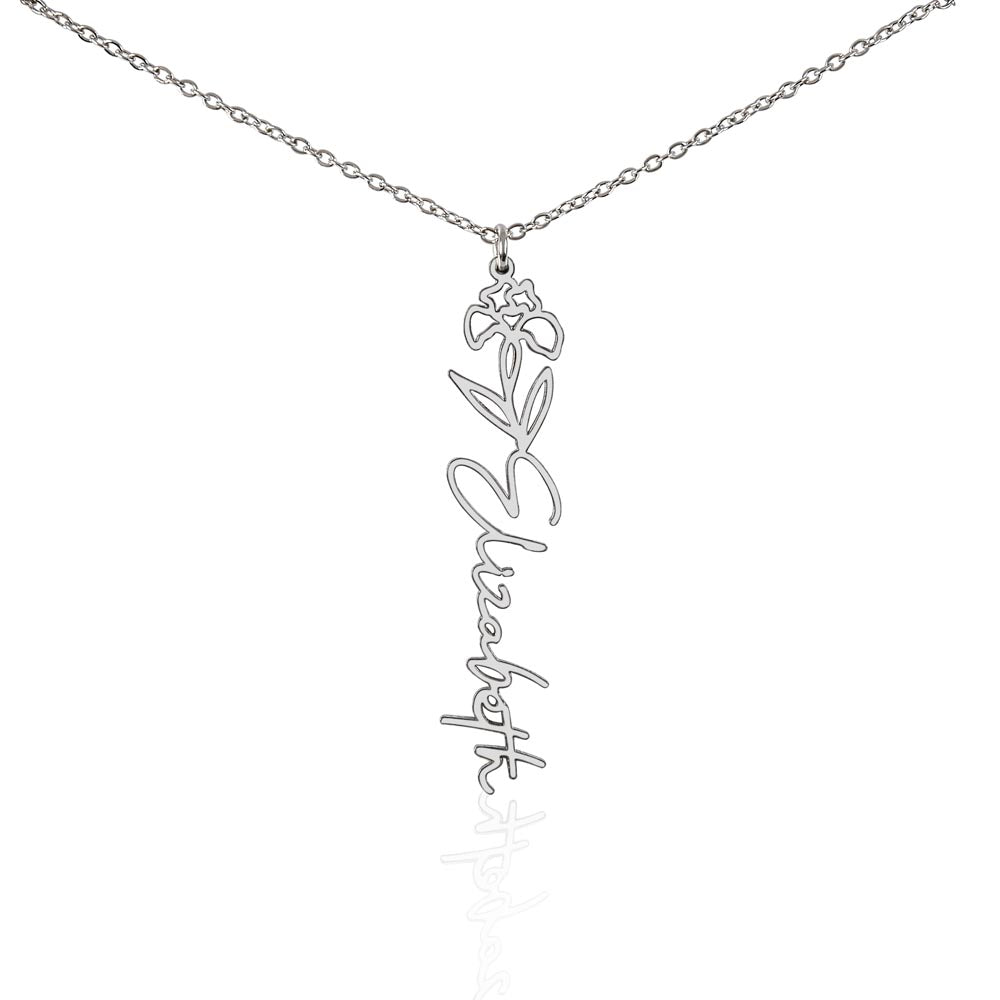 Personalized Flower Name Necklace