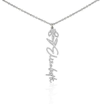 Personalized Flower Name Necklace